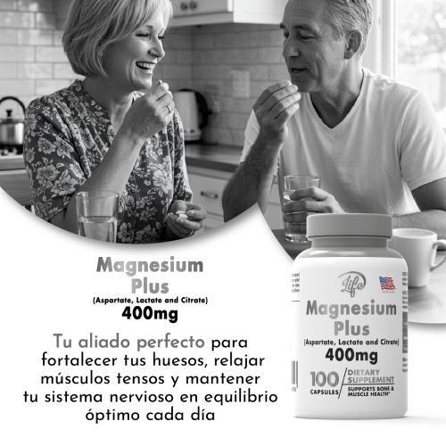 Magnesium Plus, para fortalecer tus huesos, relajar músculos tensos y mantener tu sistema nervioso en equilibrio óptimo cada día