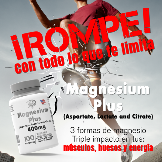 Magnesium Plus, para fortalecer tus huesos, relajar músculos tensos y mantener tu sistema nervioso en equilibrio óptimo cada día