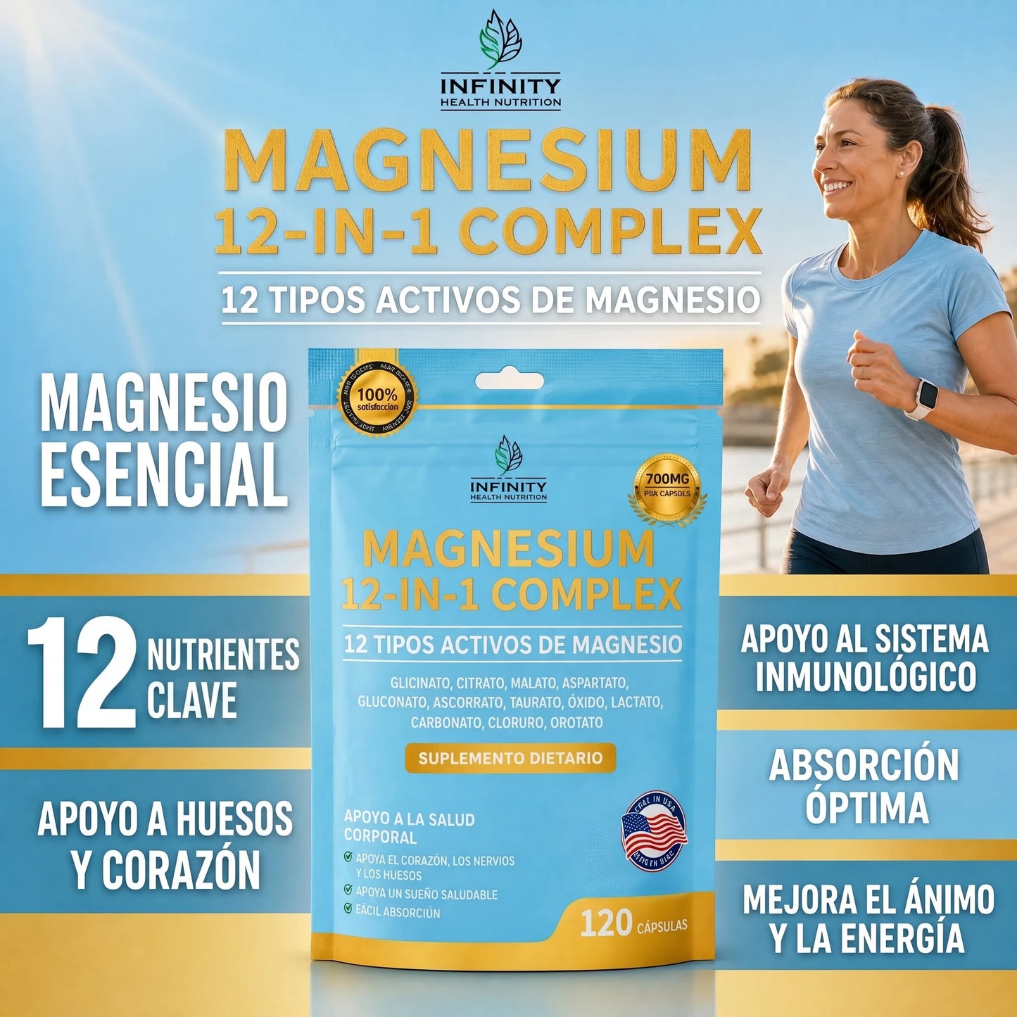 Magnesio 12 en 1 Complex 120 Cápsulas