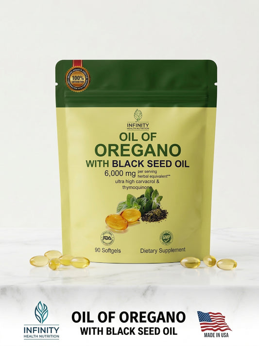 Aceite de Orégano + Black Seed Oil x 90 softgels