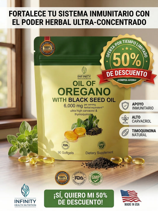 Aceite de Orégano + Black Seed Oil x 90 softgels