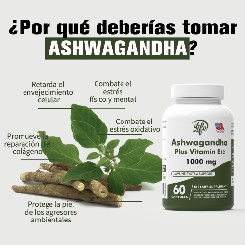 Ashwagandha Plus Vitamin B12, para transformar el estrés en serenidad, recuperar tu energía y despertar cada día con la mente clara y el cuerpo revitalizado