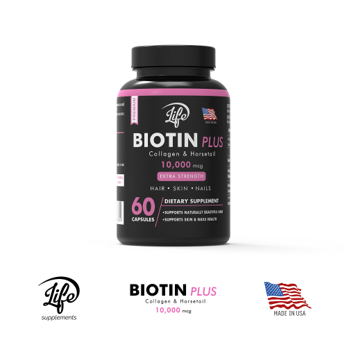 Biotin Plus 10.000 mcg, para el cuidado de tu cabello, piel y uñas