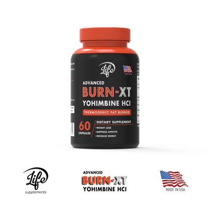 BURN-XT (Yohimbina HCI), para quemar grasa rebelde, acelerar tu metabolismo naturalmente y sentirte con más energía