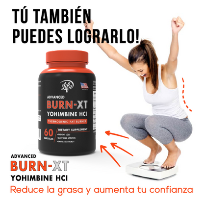 BURN-XT (Yohimbina HCI), para quemar grasa rebelde, acelerar tu metabolismo naturalmente y sentirte con más energía