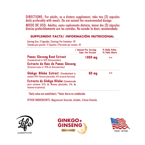 Ginkgo + Ginseng, para aumentar tu energía mental y física, mejorar la circulación cerebral y mantener tu vitalidad durante todo el día