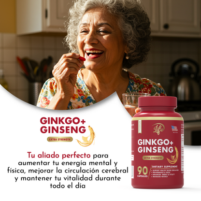 Ginkgo + Ginseng, para aumentar tu energía mental y física, mejorar la circulación cerebral y mantener tu vitalidad durante todo el día