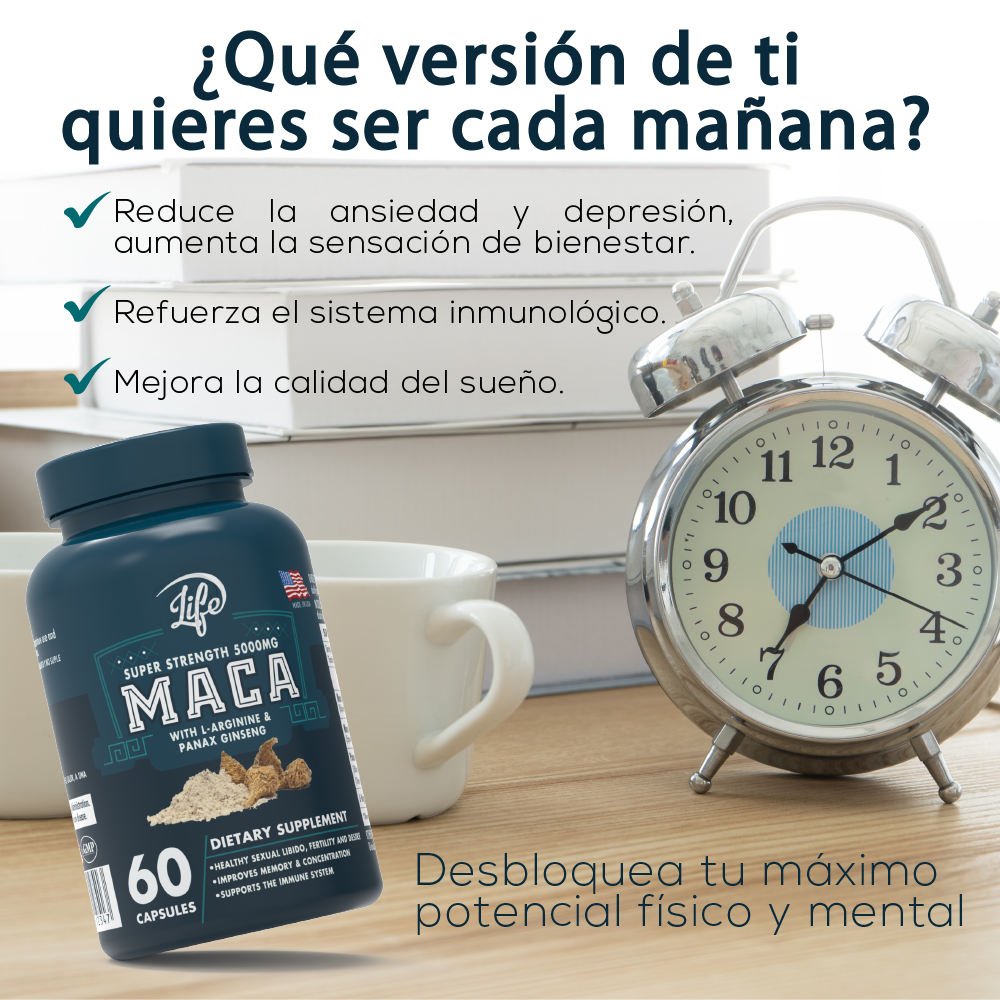 MACA + L-Arginina + Ginseng, para potenciar tu energía sexual, aumentar tu fertilidad y mejorar tu rendimiento físico