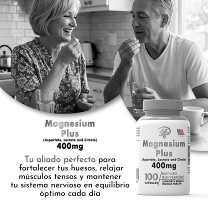 Magnesium Plus, para  fortalecer tus huesos, relajar músculos tensos y mantener tu sistema nervioso en equilibrio óptimo cada día