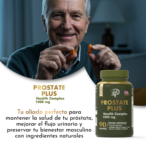 Prostate Plus, para mantener la salud de tu próstata, mejorar el flujo urinario y preservar tu bienestar masculino con ingredientes naturales