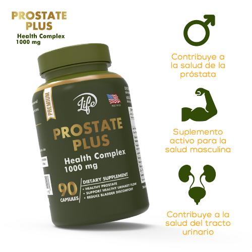 Prostate Plus, para mantener la salud de tu próstata, mejorar el flujo urinario y preservar tu bienestar masculino con ingredientes naturales