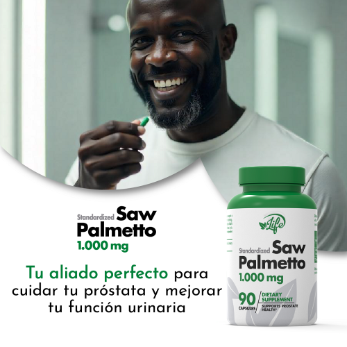 Standardized Saw Palmetto 1.000 mg, para cuidar tu próstata y mejorar tu función urinaria
