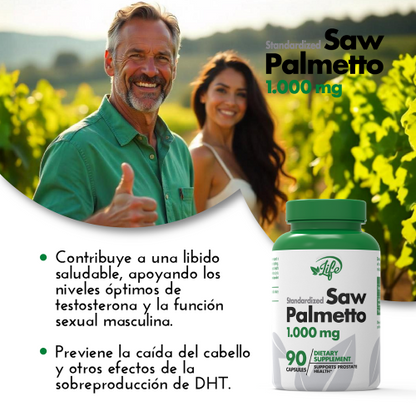 Standardized Saw Palmetto 1.000 mg, para cuidar tu próstata y mejorar tu función urinaria