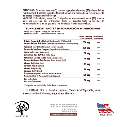 Testogen Ultra, para aumentar naturalmente tus niveles de testosterona, potenciar tu energía y maximizar tu rendimiento físico y mental