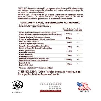 Testogen Ultra, para aumentar naturalmente tus niveles de testosterona, potenciar tu energía y maximizar tu rendimiento físico y mental