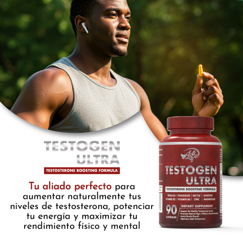 Testogen Ultra, para aumentar naturalmente tus niveles de testosterona, potenciar tu energía y maximizar tu rendimiento físico y mental