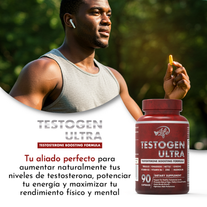Testogen Ultra, para aumentar naturalmente tus niveles de testosterona, potenciar tu energía y maximizar tu rendimiento físico y mental