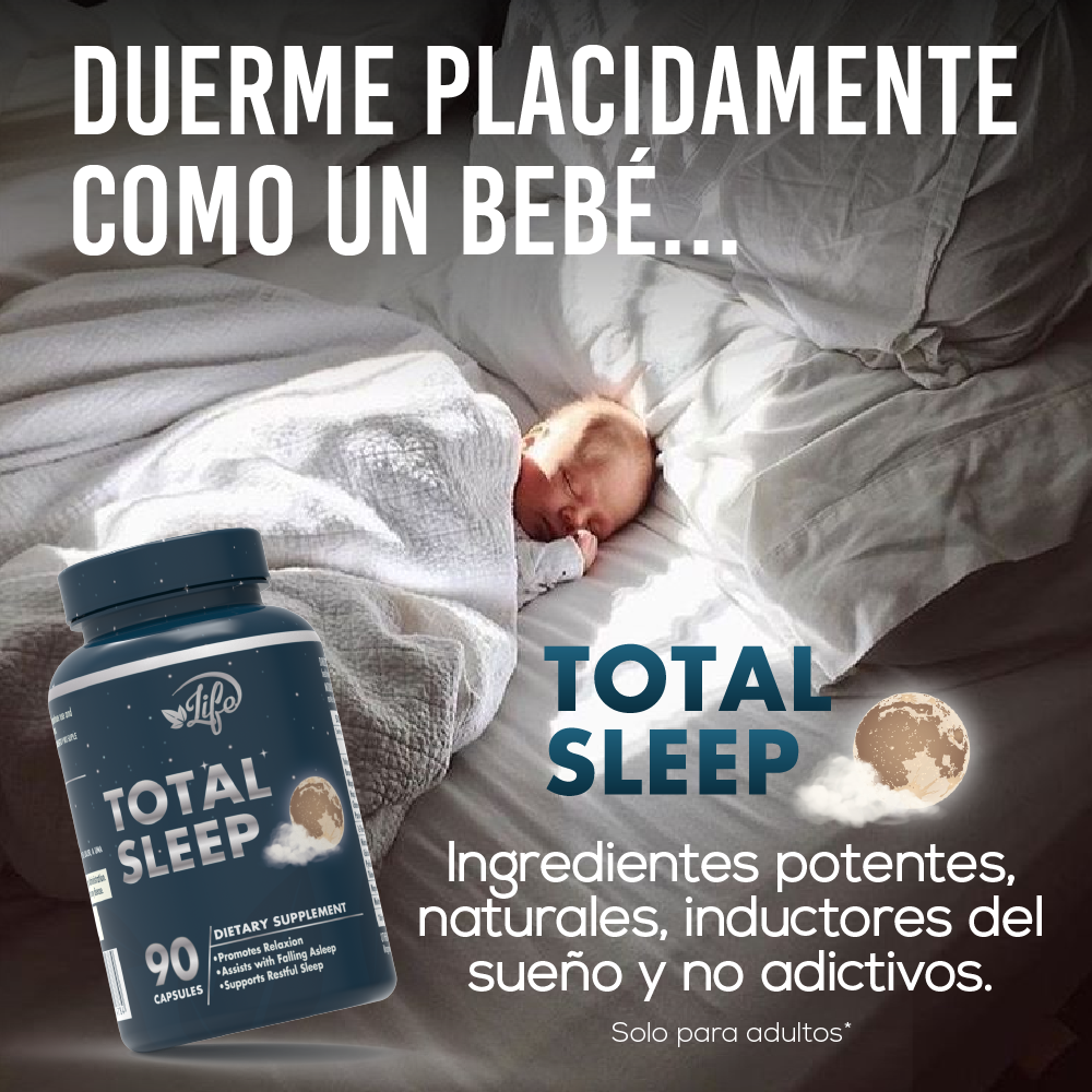 Total Sleep, para un sueño profundo y reparador, te ayuda a conciliar el descanso naturalmente y despertar renovado cada mañana