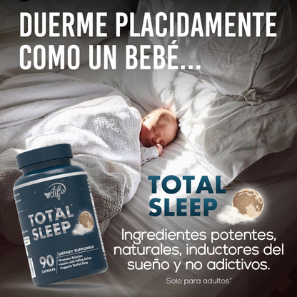 Total Sleep, para un sueño profundo y reparador, te ayuda a conciliar el descanso naturalmente y despertar renovado cada mañana